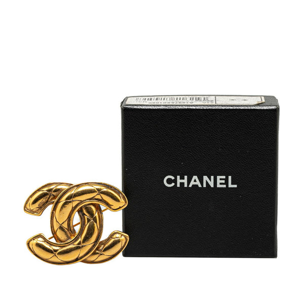 シャネル ヴィンテージ マトラッセ ココマーク ブローチ ゴールド メッキ レディース CHANEL 【中古】