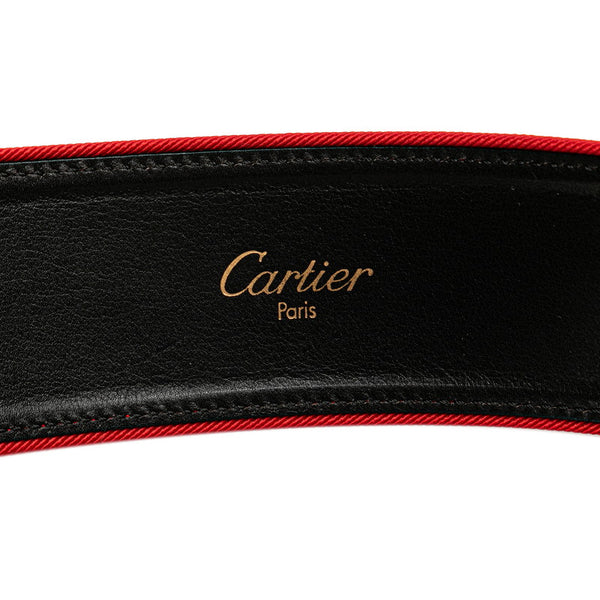 カルティエ マスト ドゥ カルティエ パンテール ベルト S レッド ゴールド レザー レディース CARTIER 【中古】