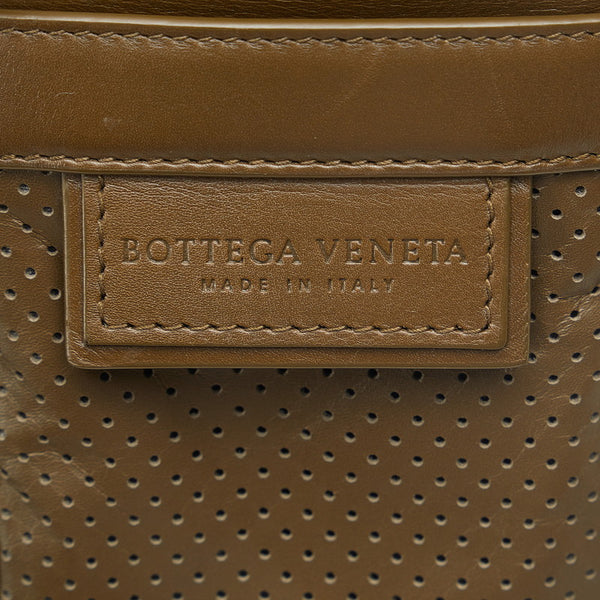 ボッテガヴェネタ 斜め掛け ショルダーバッグ ポーチ カーキ レザー レディース BOTTEGAVENETA 【中古】