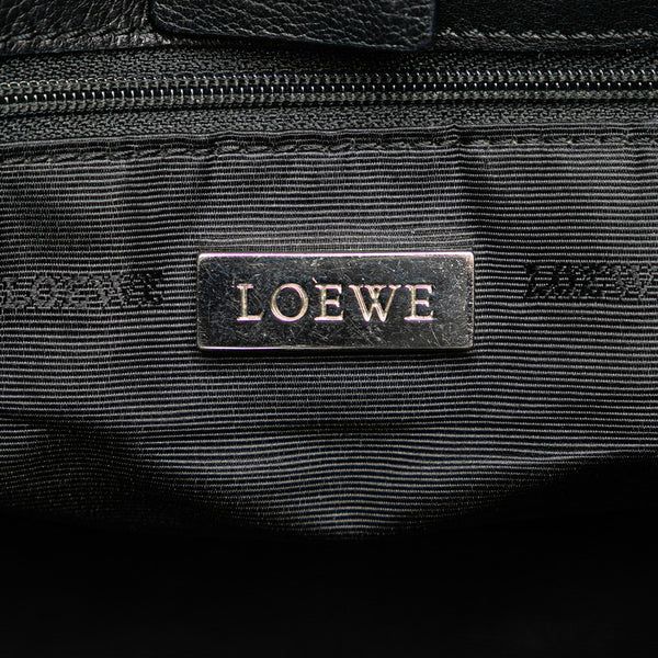 ロエベ アナグラム フスタ トートバッグ ブラック レザー レディース LOEWE 【中古】
