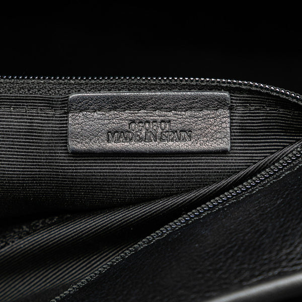 ロエベ アナグラム フスタ トートバッグ ブラック レザー レディース LOEWE 【中古】