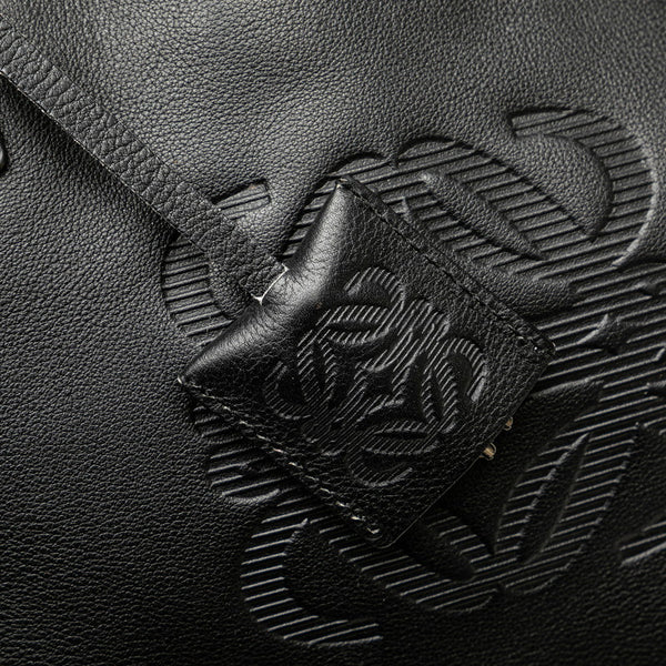 ロエベ アナグラム フスタ トートバッグ ブラック レザー レディース LOEWE 【中古】