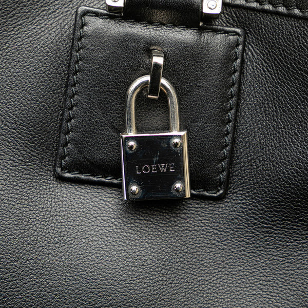 ロエベ アナグラム フスタ トートバッグ ブラック レザー レディース LOEWE 【中古】