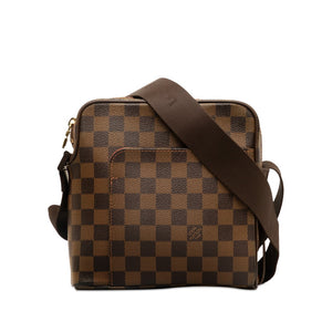 ルイ ヴィトン ダミエ オラフPM 斜め掛け ショルダーバッグ N41442 ブラウン PVC レザー レディース LOUIS VUITTON 【中古】