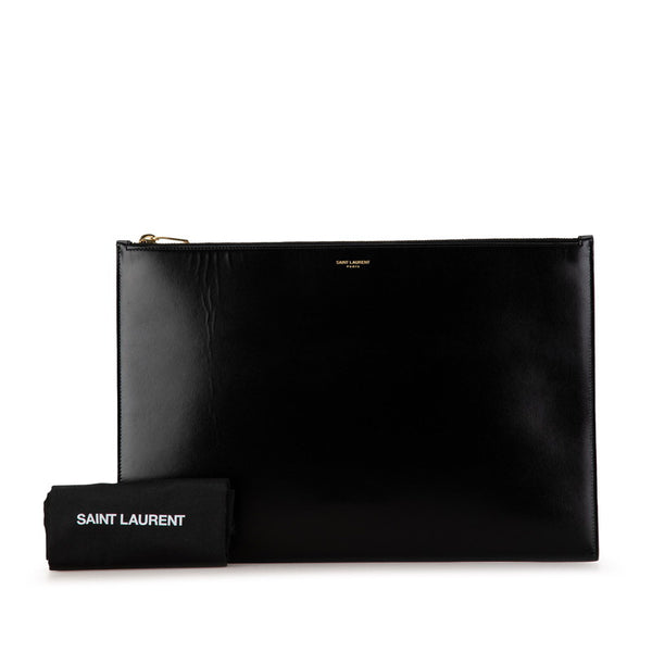 サンローラン クラッチバッグ 635100 ブラック レザー レディース SAINT LAURENT 【中古】