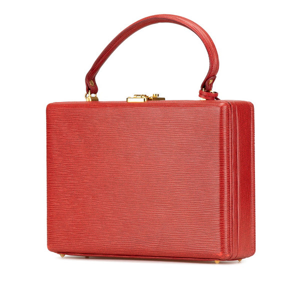 フェンディ ミニトランク アタッシュケース ショルダーバッグ 2WAY レッド レザー レディース FENDI 【中古】
