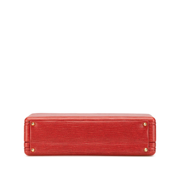 フェンディ ミニトランク アタッシュケース ショルダーバッグ 2WAY レッド レザー レディース FENDI 【中古】