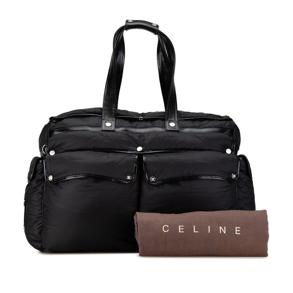 セリーヌ ボストンバッグ トラベルバッグ  ブラック ナイロン レザー レディース CELINE 【中古】