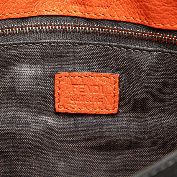 フェンディ セレリア クラッチバッグ セカンドバッグ ZVA350 オレンジ レザー レディース FENDI 【中古】