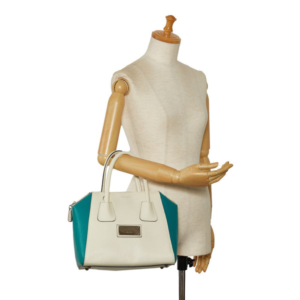 ヴァレンチノ バイカラー ハンドバッグ ホワイト グリーン レザー レディース Valentino 【中古】