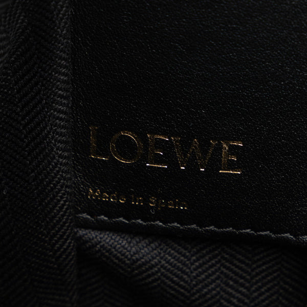 ロエベ ハンモック スモール ハンドバッグ ショルダーバッグ 2WAY ブラック レザー キャンバス レディース LOEWE 【中古】