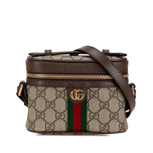 グッチ GGスプリーム オフィディア ハンドバッグ ショルダーバッグ 2WAY 699532 ベージュ ブラウン PVC レザー レディース GUCCI 【中古】