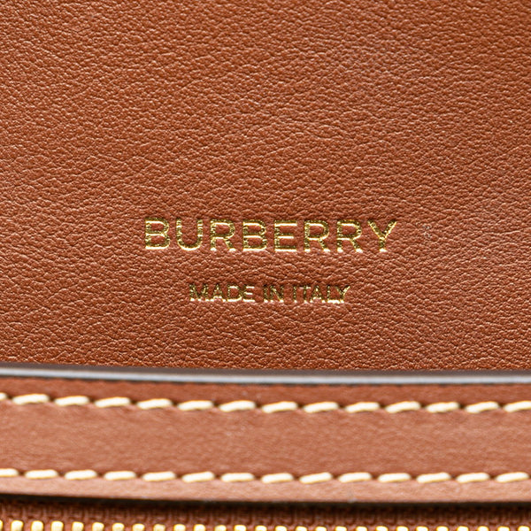 バーバリー TBロゴ リカルドティッシ ミニショルダーバッグ ベージュ ブラウン キャンバス レザー レディース BURBERRY 【中古】