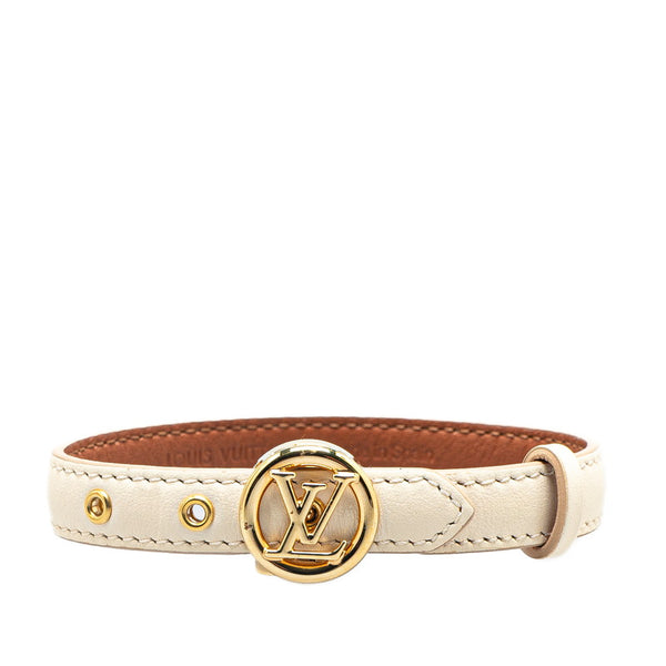 ルイ ヴィトン ブレスレット ベージュ ゴールド レザー メッキ レディース LOUIS VUITTON 【中古】