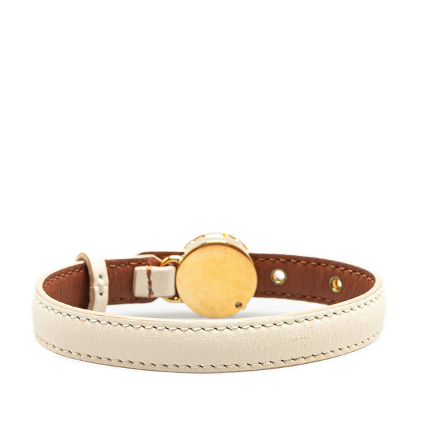 ルイ ヴィトン ブレスレット ベージュ ゴールド レザー メッキ レディース LOUIS VUITTON 【中古】
