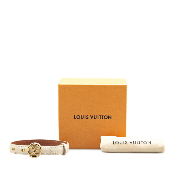 ルイ ヴィトン ブレスレット ベージュ ゴールド レザー メッキ レディース LOUIS VUITTON 【中古】