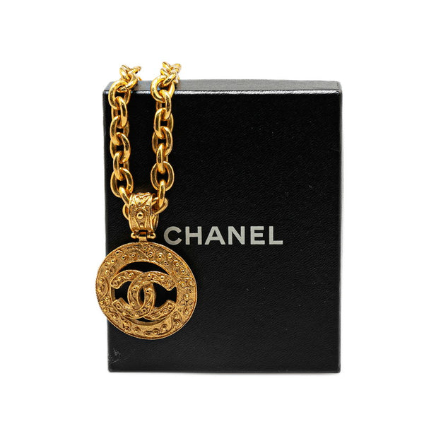 シャネル ヴィンテージ ココマーク ネックレス ゴールド メッキ  CHANEL 【中古】