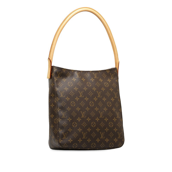 ルイ ヴィトン モノグラム ルーピングGM ショルダーバッグ ハンドバッグ M51145 ブラウン PVC レザー レディース LOUIS VUITTON 【中古】