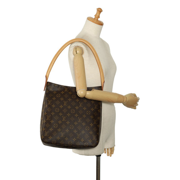 ルイ ヴィトン モノグラム ルーピングGM ショルダーバッグ ハンドバッグ M51145 ブラウン PVC レザー レディース LOUIS VUITTON 【中古】