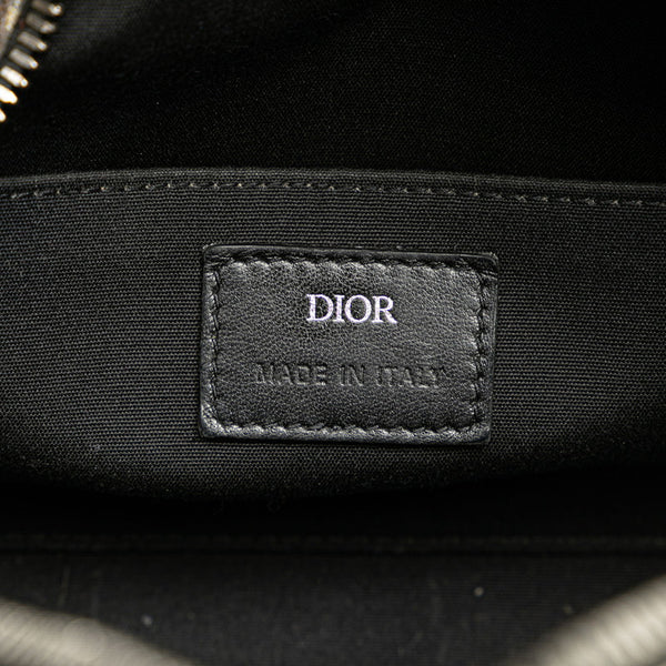 ディオール オブリーク ランゴ ポーチ ベージュ ネイビー ブラック キャンバス レディース Dior 【中古】