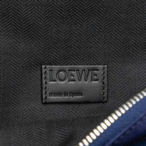 ロエベ アナグラム ウエストバッグ ボディバッグ ネイビー キャンバス レディース LOEWE 【中古】