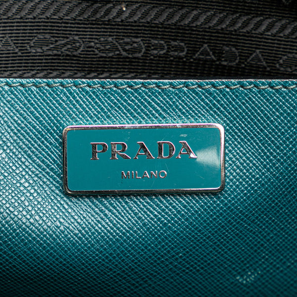 プラダ 三角ロゴプレート トートバッグ ショルダーバッグ 2WAY BN2666 オッタニオ ターコイズ レザー レディース PRADA 【中古】