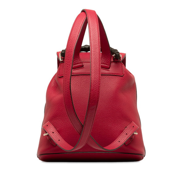 グッチ バンブー リュック バックパック 387149 レッド レザー レディース GUCCI 【中古】
