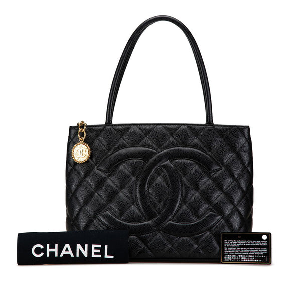 シャネル 復刻トート ココマーク ハンドバッグ トートバッグ ブラック キャビアスキン レディース CHANEL 【中古】