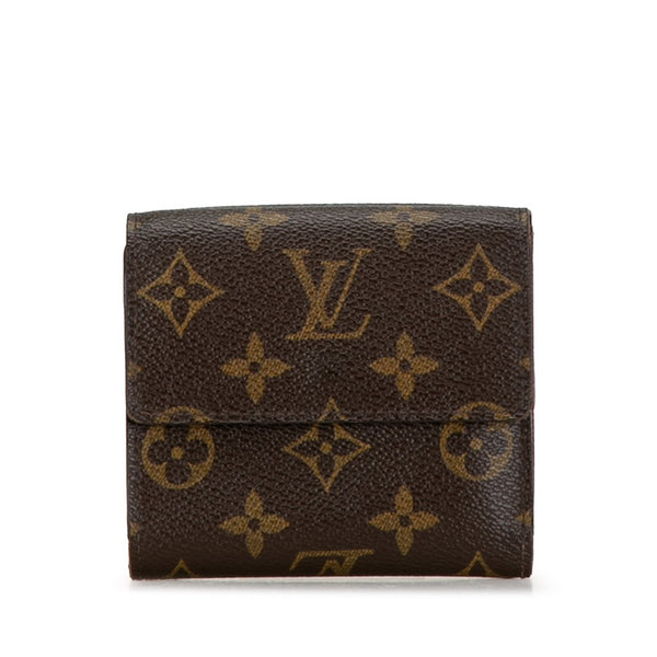 ルイ ヴィトン モノグラム ポルトフォイユ エリーズ 二つ折り財布 M61654 ブラウン PVC レザー レディース LOUIS VUITTON 【中古】