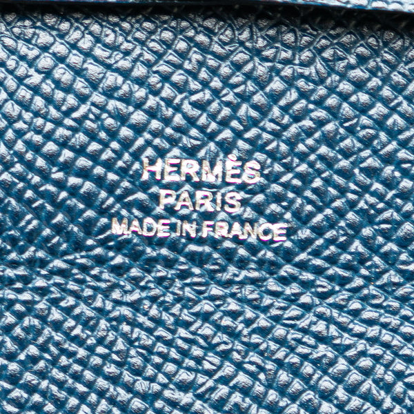 エルメス バスティア コインケース 小銭入れ ネイビー ヴォーエプソン レディース HERMES 【中古】