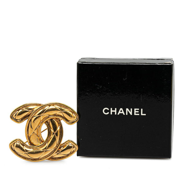 シャネル マトラッセ ヴィンテージ ココマーク ブローチ ゴールド メッキ レディース CHANEL 【中古】