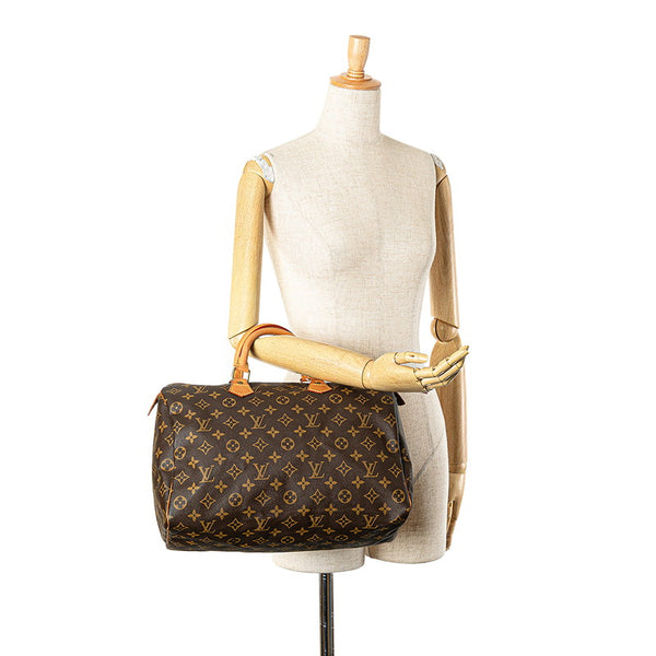 ルイ ヴィトン モノグラム スピーディ35 ハンドバッグ ボストンバッグ  M41524 ブラウン PVC レザー レディース LOUIS VUITTON 【中古】