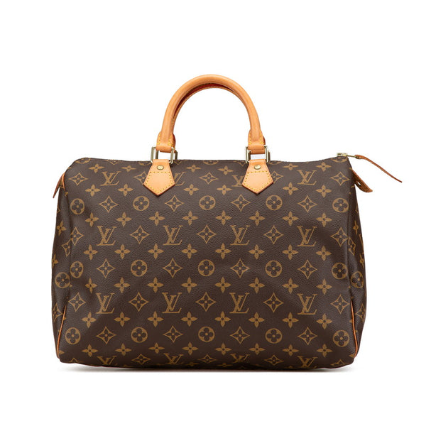 ルイ ヴィトン モノグラム スピーディ35 ハンドバッグ ボストンバッグ  M41524 ブラウン PVC レザー レディース LOUIS VUITTON 【中古】