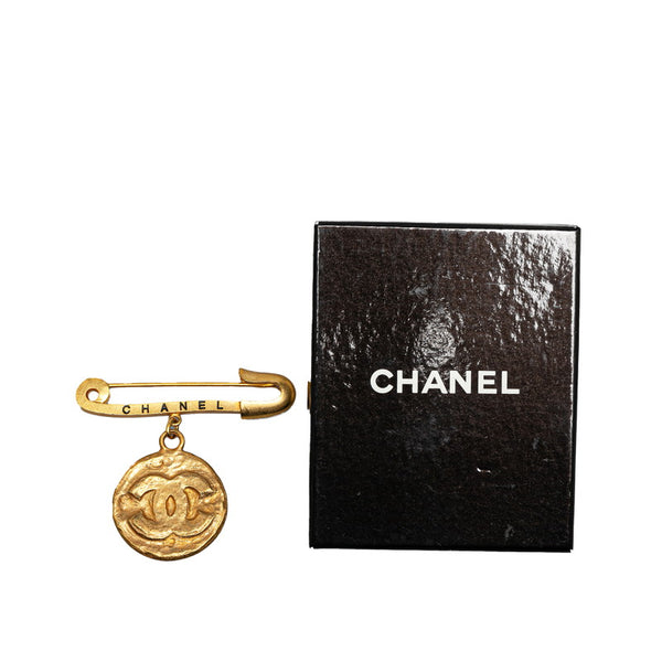 シャネル ヴィンテージ ココマーク 安全ピン モチーフ ブローチ ゴールド メッキ レディース CHANEL 【中古】