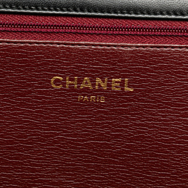 シャネル マトラッセ ココマーク プッシュロック チェーン ショルダーバッグ ブラック ラムスキン レディース CHANEL 【中古】