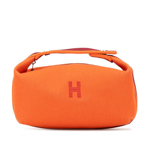 エルメス ブリッド ア ブラックPM ハンドバッグ オレンジ ワインレッド トワルアッシュ レディース HERMES 【中古】