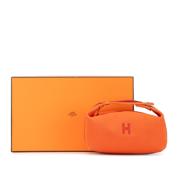 エルメス ブリッド ア ブラックPM ハンドバッグ オレンジ ワインレッド トワルアッシュ レディース HERMES 【中古】