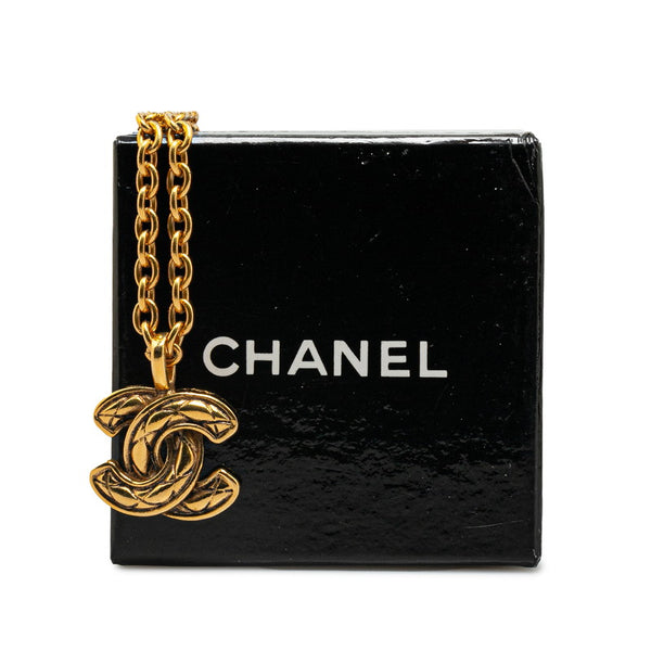 シャネル マトラッセ ココマーク ネックレス ゴールド メッキ レディース CHANEL 【中古】