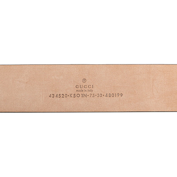 グッチ GGスプリーム スネーク ベルト 75.30 434520 ブラック PVC レザー メンズ GUCCI 【中古】