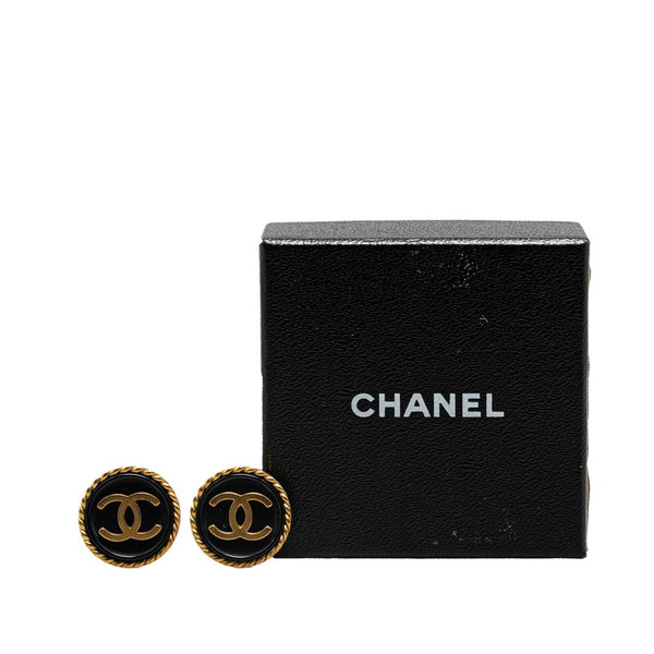 シャネル ヴィンテージ ココマーク ラウンド イヤリング ゴールド メッキ プラスチック レディース CHANEL 【中古】