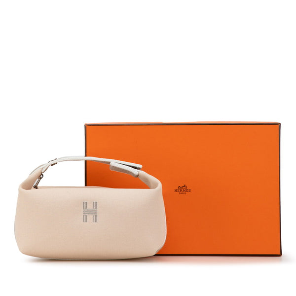 エルメス ブリッドアブラックPM ポーチ ミニハンドバッグ ベージュ トワルアッシュ レディース HERMES 【中古】