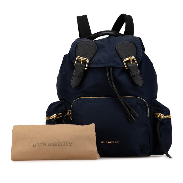 バーバリー リュック バックパック ネイビー ブラック ナイロン レザー レディース BURBERRY 【中古】