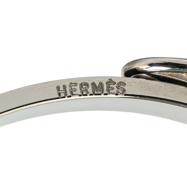 エルメス ブックルセリエ ブレスレット シルバー パープル メタル レザー レディース HERMES 【中古】