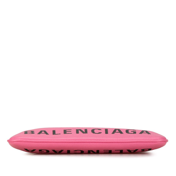 バレンシアガ ヴィル ロゴ クラッチバッグ ポーチ 545773 ピンク レザー レディース BALENCIAGA 【中古】