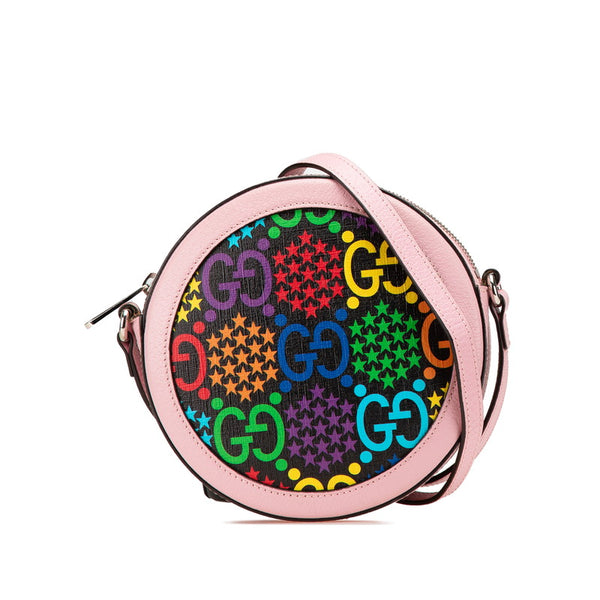 グッチ GGサイケデリック 斜め掛け ショルダーバッグ 603938 ピンク マルチカラー PVC レザー レディース GUCCI 【中古】