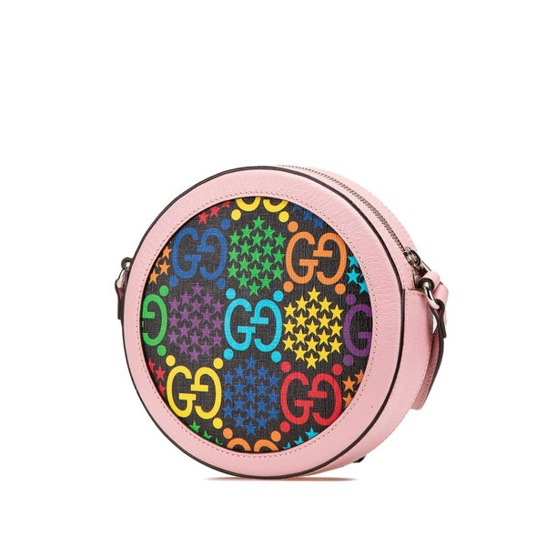 グッチ GGサイケデリック 斜め掛け ショルダーバッグ 603938 ピンク マルチカラー PVC レザー レディース GUCCI 【中古】
