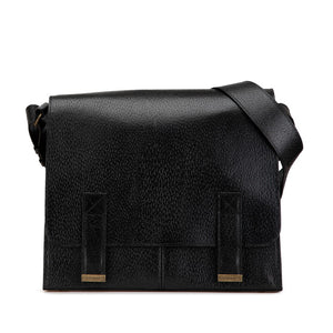サンローラン 斜め掛け ショルダーバッグ メッセンジャーバッグ ブラック レザー メンズ SAINT LAURENT 【中古】