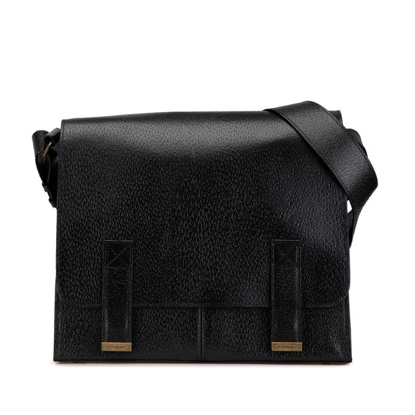 サンローラン 斜め掛け ショルダーバッグ メッセンジャーバッグ ブラック レザー メンズ SAINT LAURENT 【中古】