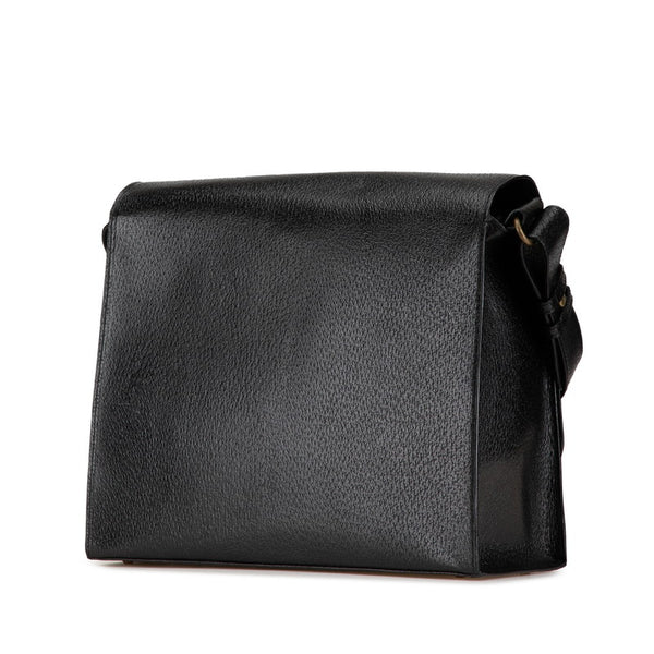 サンローラン 斜め掛け ショルダーバッグ メッセンジャーバッグ ブラック レザー メンズ SAINT LAURENT 【中古】