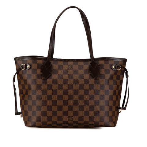 ルイ ヴィトン ダミエ ネヴァーフルPM　 トートバッグ ハンドバッグ N41359 エベヌ ブラウン PVC レザー レディース LOUIS VUITTON 【中古】